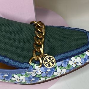 Tory burch  slip on shoes size 6 white green blue gold